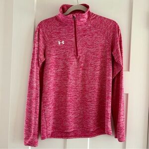 Under‎ Armour Heat Gear pink 1/4 zip pullover size small